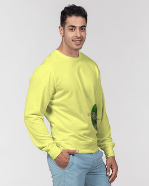 Green Lager Plaid Men's Classic French Terry Crewneck Pullover