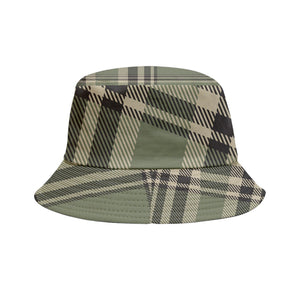Military Green Plaid Inside Out Bucket Hat
